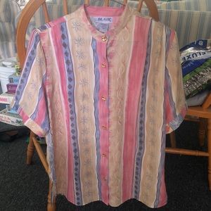 BLAIR SHIRT STRIPED SIZE M 12-14 MULTICOLOR NWOT